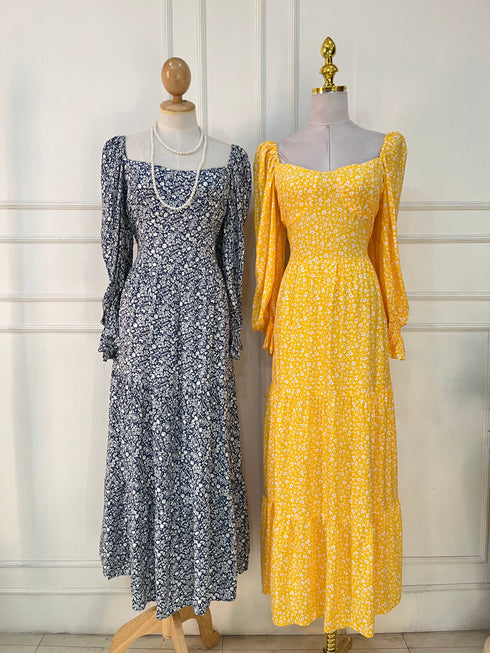 Spring Ladies Floral Cotton Maxi Dresses